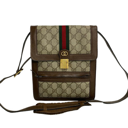 GUCCI Shoulder Bag leather Brown Sherry line