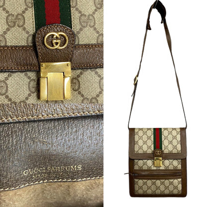 GUCCI Shoulder Bag leather Brown Sherry line