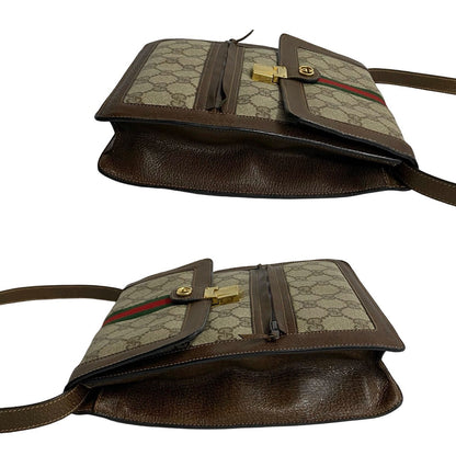 GUCCI Shoulder Bag leather Brown Sherry line