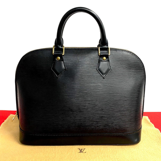 LOUIS VUITTON Handbag Epi Leather black Epi Alma