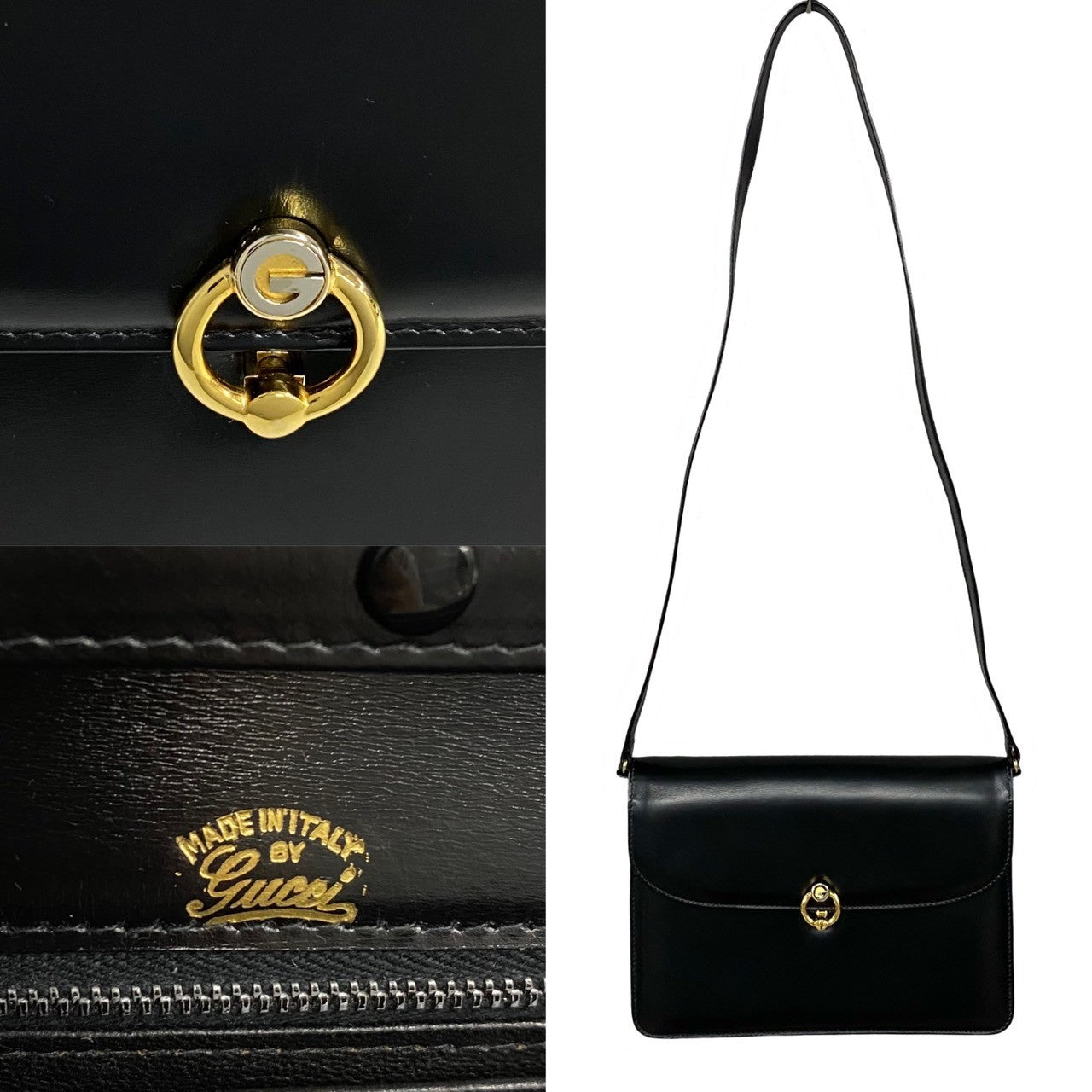 GUCCI Shoulder Bag leather black