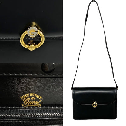 GUCCI Shoulder Bag leather black