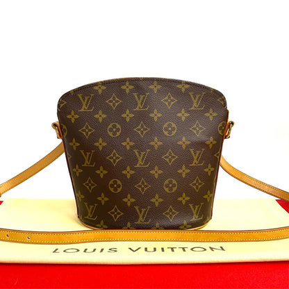 LOUIS VUITTON Shoulder Bag leather Brown Monogram Drouot