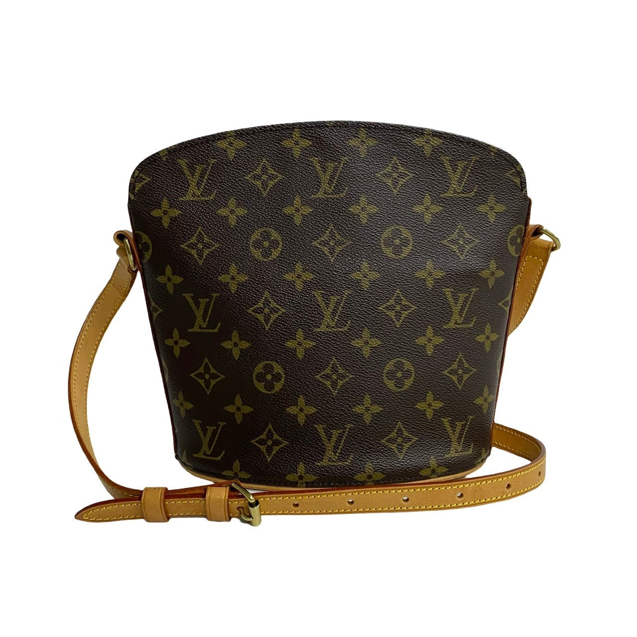 LOUIS VUITTON Shoulder Bag leather Brown Monogram Drouot