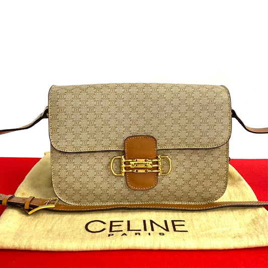 CELINE Shoulder Bag leather Brown