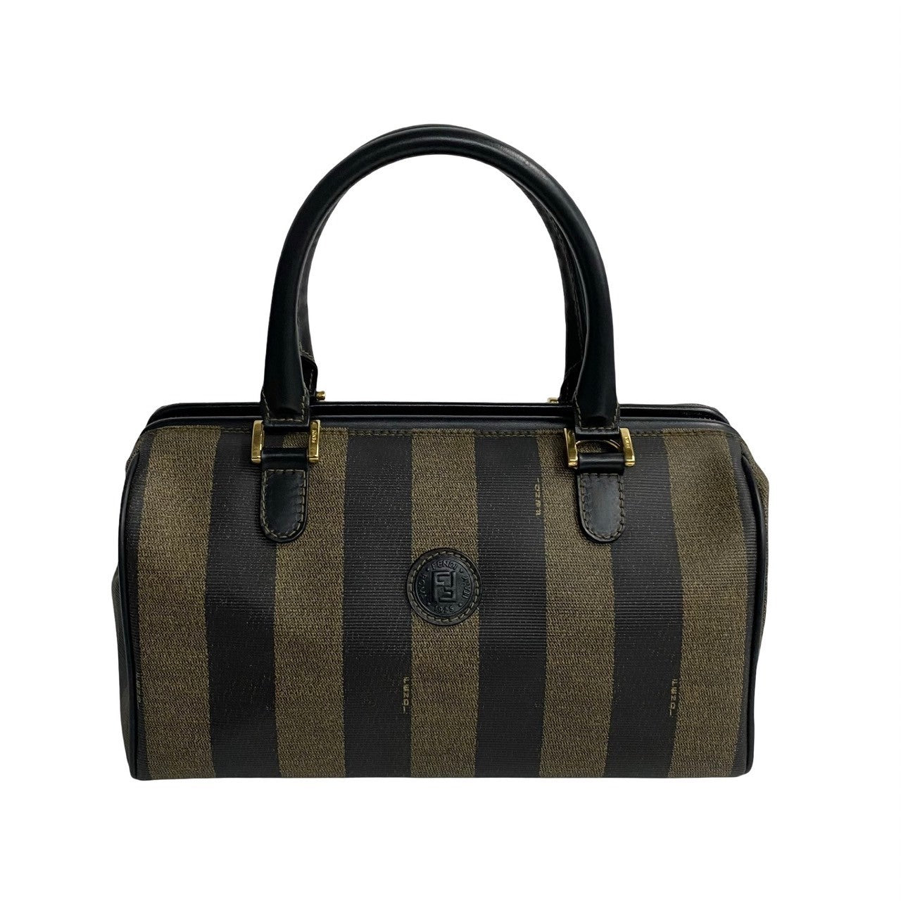 FENDI Boston Duffel bag leather black Pekan