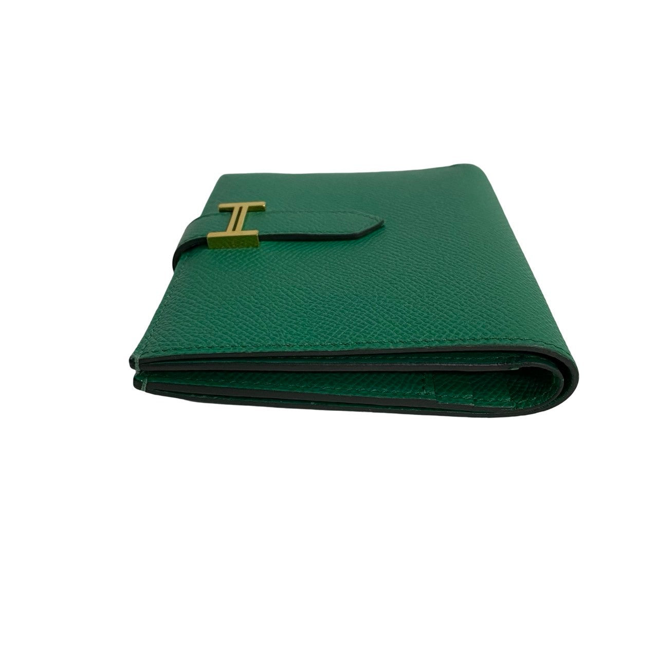 HERMES Bifold Wallet Epsom green Bean compact