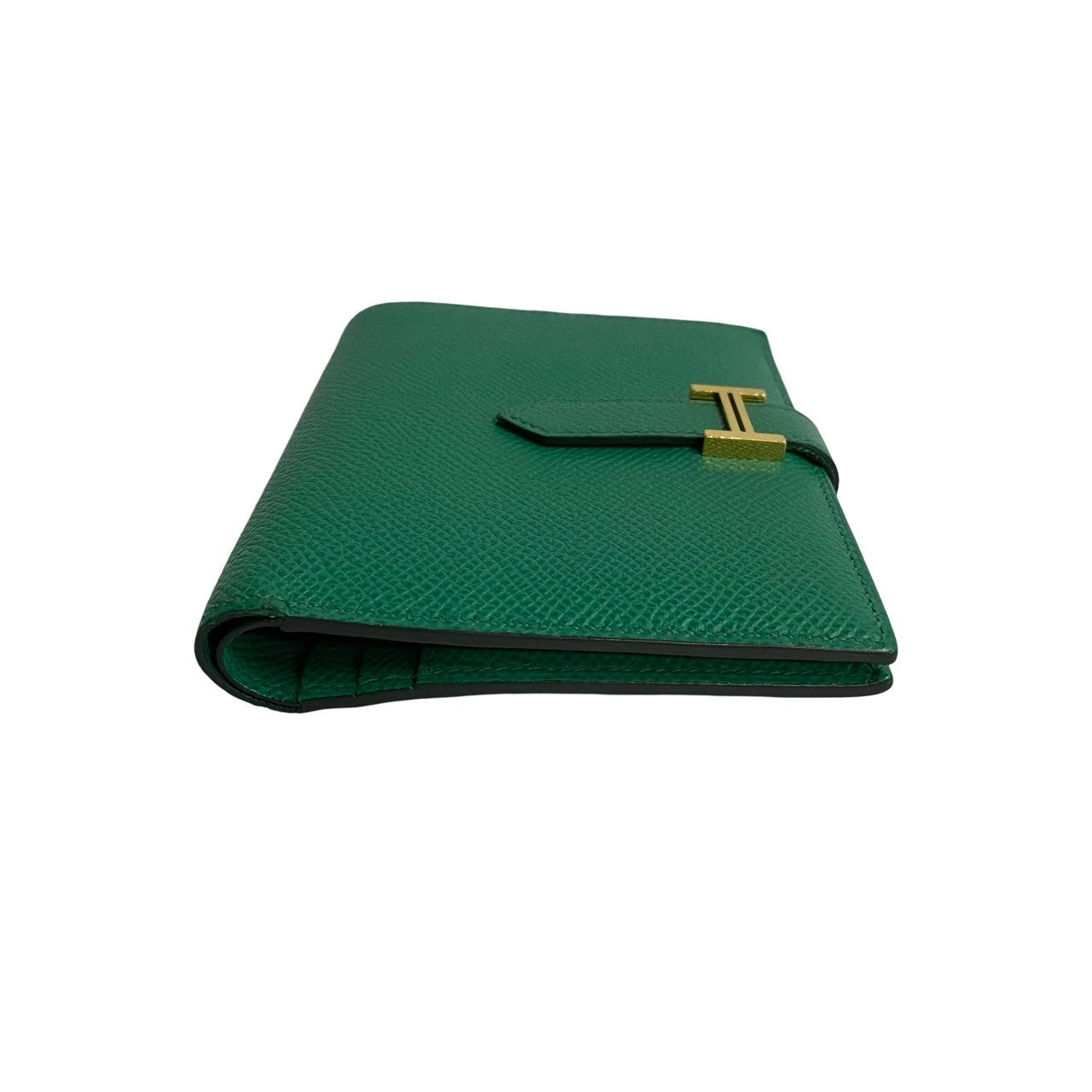 HERMES Bifold Wallet Epsom green Bean compact