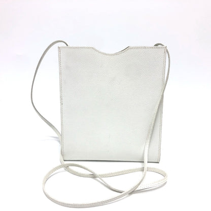 HERMES Shoulder Bag leather white Onimetu