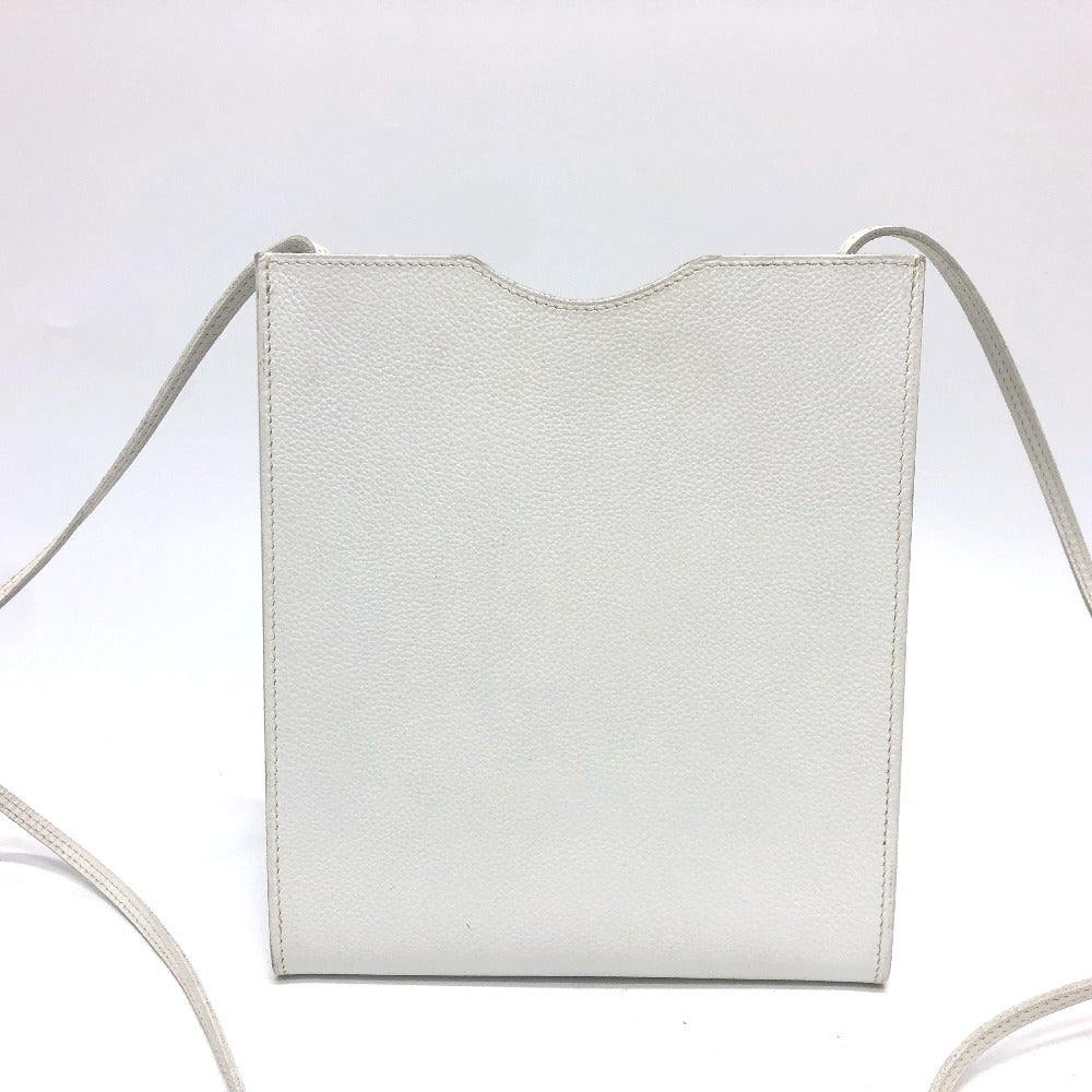 HERMES Shoulder Bag leather white Onimetu