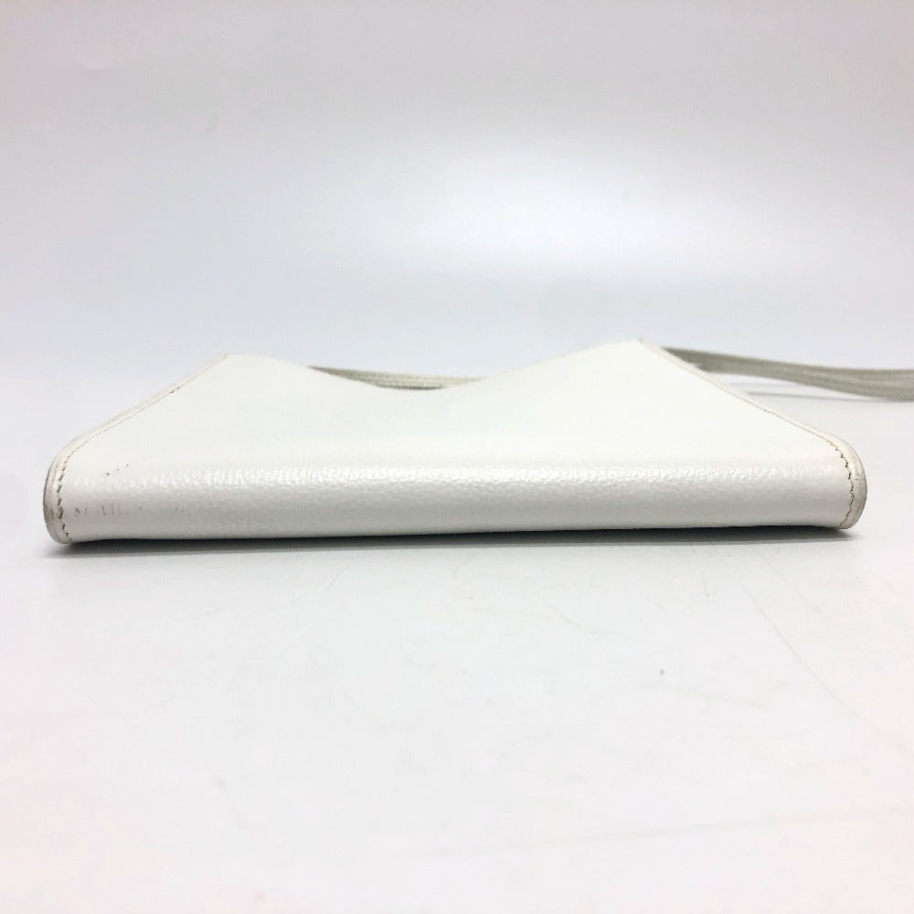 HERMES Shoulder Bag leather white Onimetu