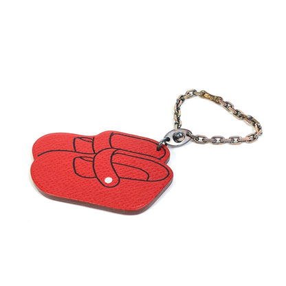 HERMES key ring Epsom Red 2007 Yokohama Takashimaya Limited red shoes shoes Women Used Authentic