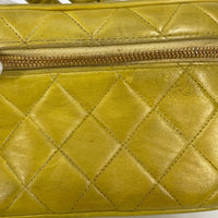 CHANEL Handbag Bag quilting Matrasse vanity bag leather Yellow Women Used Authentic