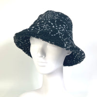 CHANEL hat Boa Bucket Hat hat COCO Mark CC Fur / Polyester / Cotton black Women Used Authentic