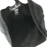 CHANEL Knit cap beanie hat knit hat knit cap Ribbon CC COCO Mark cashmere black Women Used Authentic