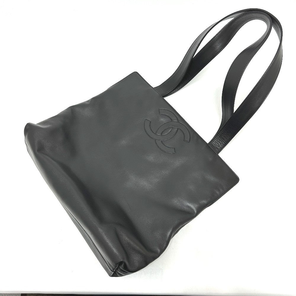 CHANEL Tote Bag lambskin black COCO Mark