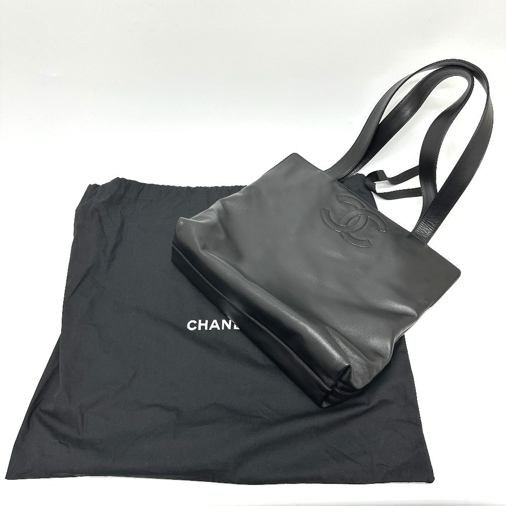 CHANEL Tote Bag lambskin black COCO Mark