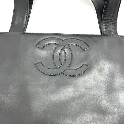 CHANEL Tote Bag lambskin black COCO Mark