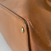 CHANEL Tote Bag Shoulder Bag Shoulder Bag Bag tag leather Brown Women Used Authentic
