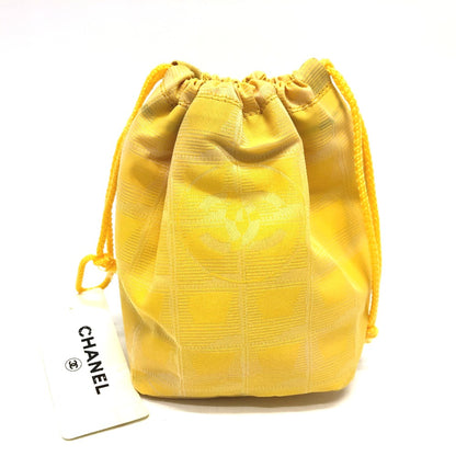 CHANEL Pouch Ａ14355 canvas yellow New Travel Line Drawstring Makeup Case