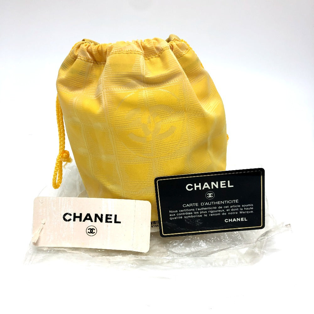 CHANEL Pouch Ａ14355 canvas yellow New Travel Line Drawstring Makeup Case