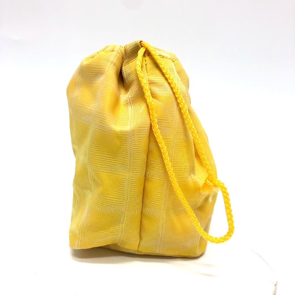 CHANEL Pouch Ａ14355 canvas yellow New Travel Line Drawstring Makeup Case