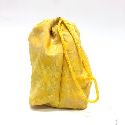 CHANEL Pouch Ａ14355 canvas yellow New Travel Line Drawstring Makeup Case