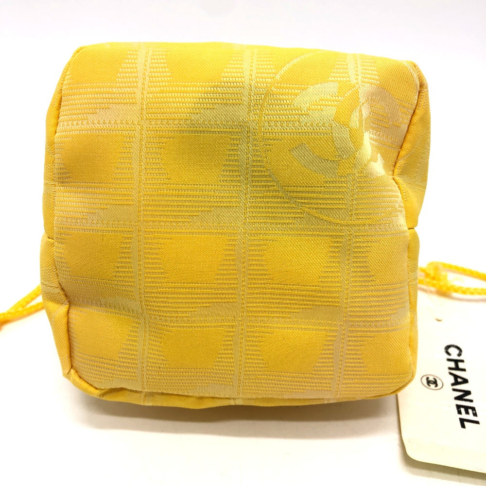 CHANEL Pouch Ａ14355 canvas yellow New Travel Line Drawstring Makeup Case