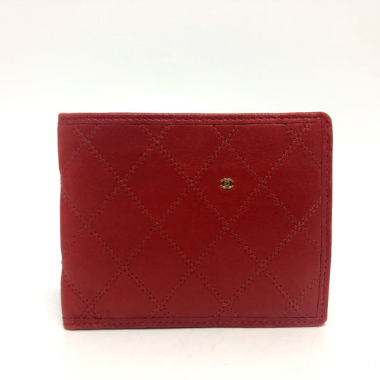 CHANEL Folded wallet lambskin Red Pico Lore