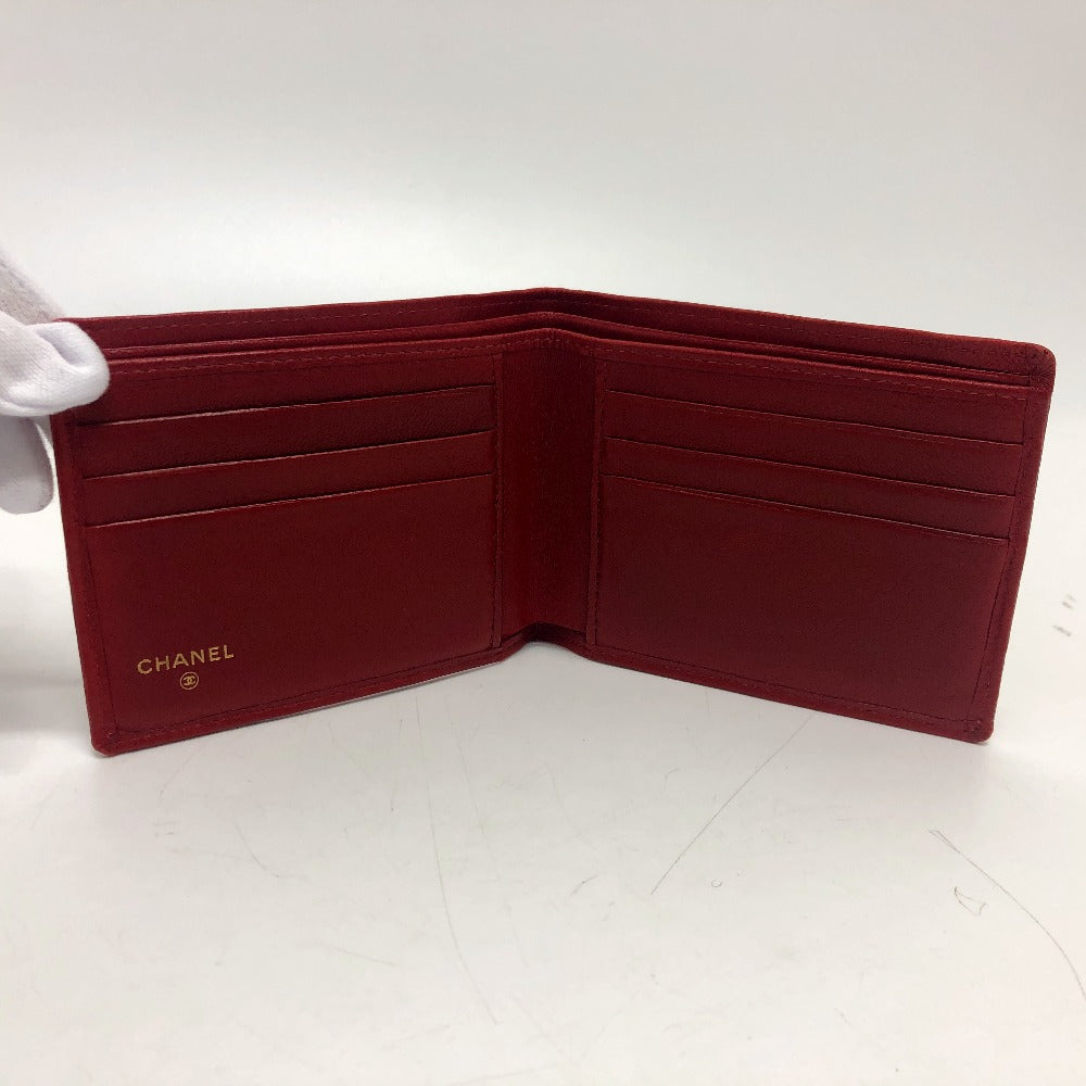 CHANEL Folded wallet lambskin Red Pico Lore