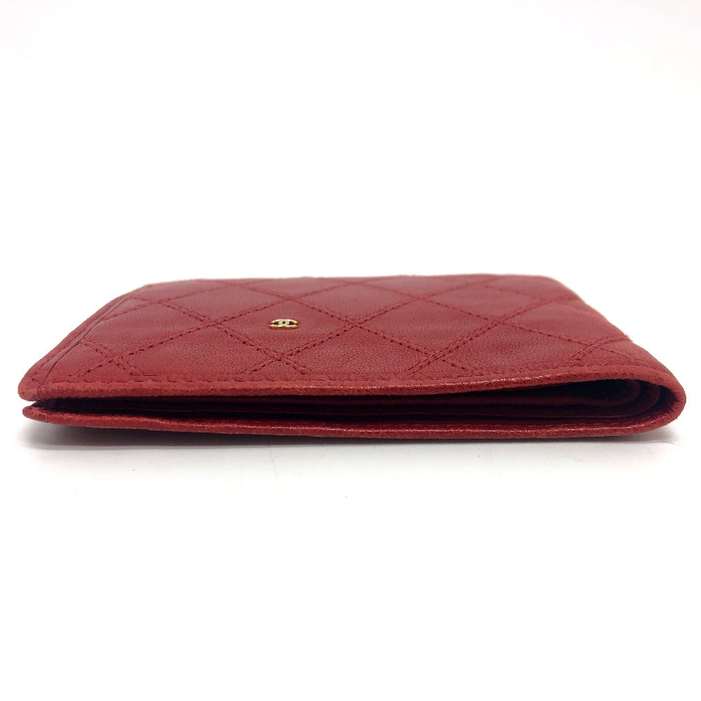 CHANEL Folded wallet lambskin Red Pico Lore