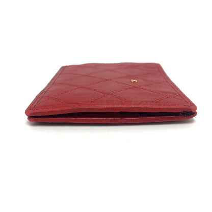 CHANEL Folded wallet lambskin Red Pico Lore