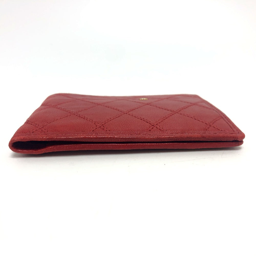 CHANEL Folded wallet lambskin Red Pico Lore