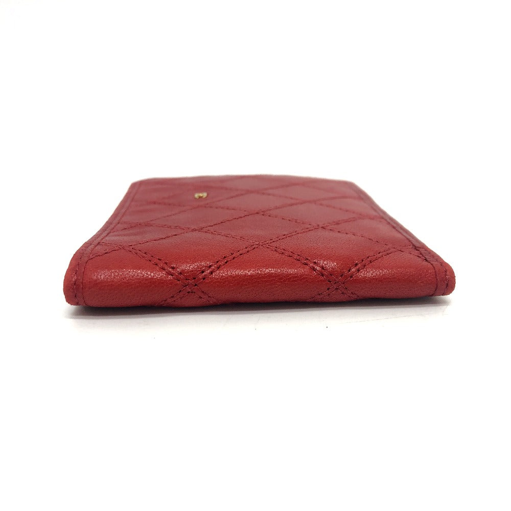 CHANEL Folded wallet lambskin Red Pico Lore