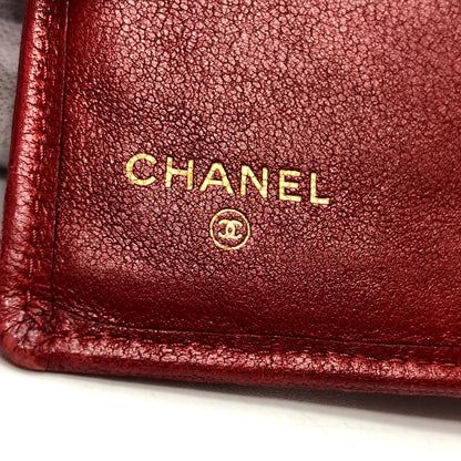 CHANEL Folded wallet lambskin Red Pico Lore