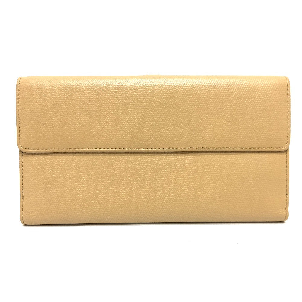 CHANEL Folded wallet leather beige COCO Button