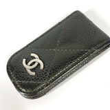 CHANEL Money clip Wallet Matrasse quilting CC COCO Mark Caviar skin khaki Women Used Authentic