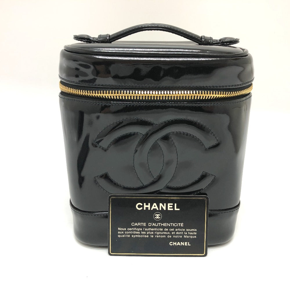 CHANEL Handbag A01998 enamel black CCCOCO Mark Cosmetics Pouch