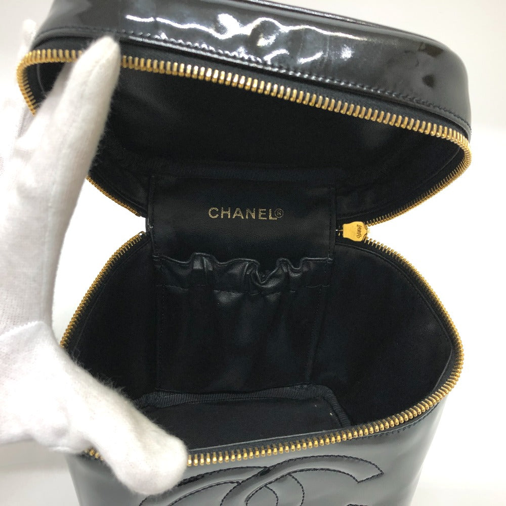 CHANEL Handbag A01998 enamel black CCCOCO Mark Cosmetics Pouch