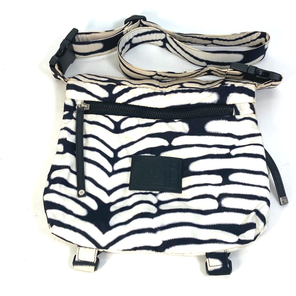 CHANEL Shoulder Bag Nylon black Sports Zebra Pattern