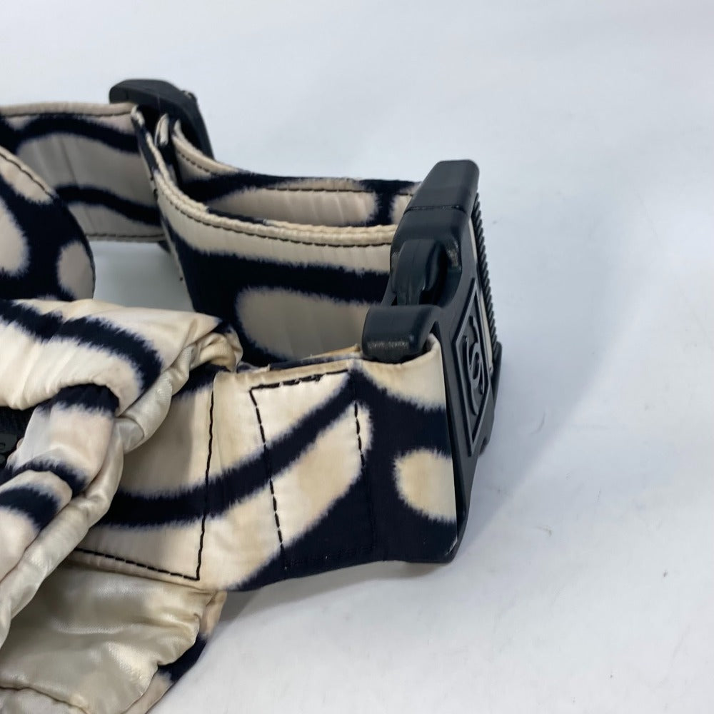 CHANEL Shoulder Bag Nylon black Sports Zebra Pattern