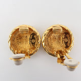 CHANEL Earring vintage COCO Mark Plated Gold bronze Women Used Authentic