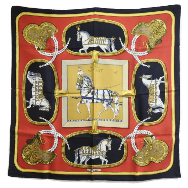 HERMES scarf GRAND APPARAT Calle 90 silk Women Used Authentic