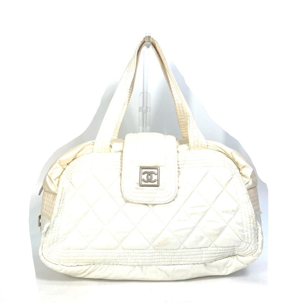 CHANEL Boston Duffel bag Bag Shoulder Bag Sports CC COCO Mark Quilting Nylon A29853 white Women Used Authentic