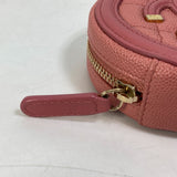 CHANEL Coin case CC COCO Mark Wallet Coin Pocket Round filigree Caviar skin pink Women Used Authentic