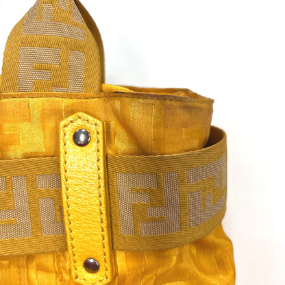 FENDI Handbag 8BH142 Nylon yellow FF Zucca Women Used Authentic