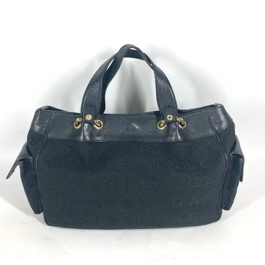 BVLGARI Tote Bag Canvas / leather black bulgari bulgari logomania