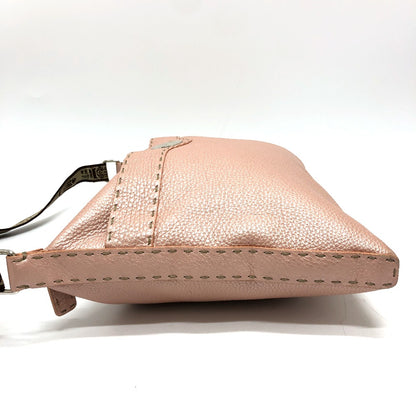 FENDI Shoulder Bag leather pink Celeria