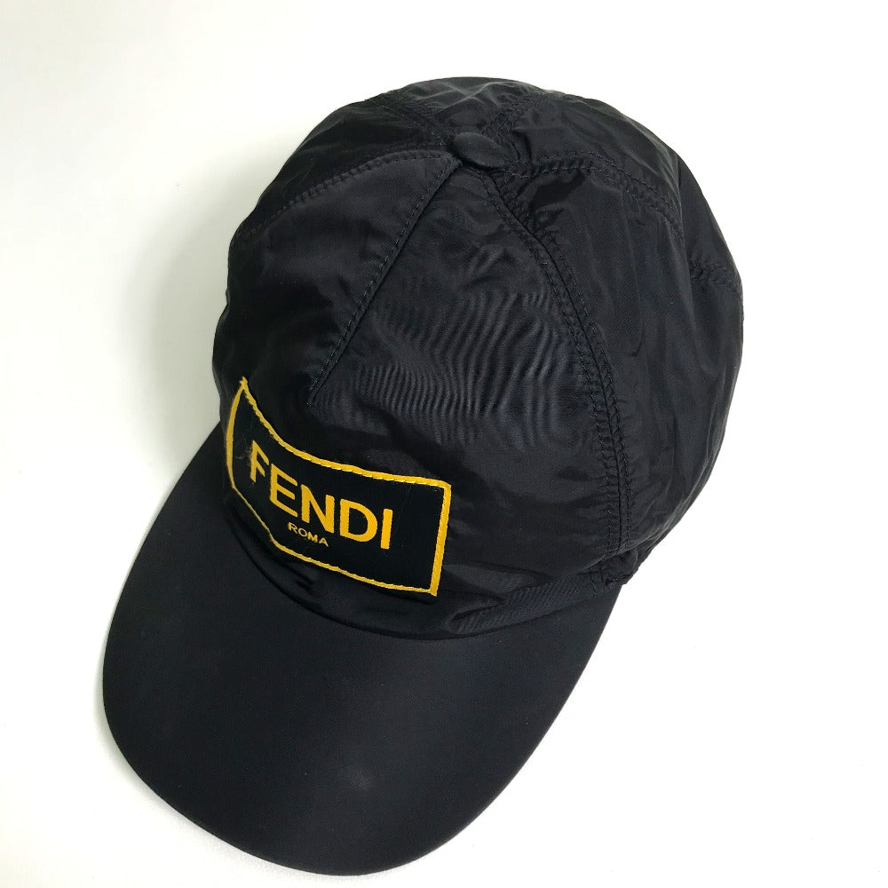 FENDI cap FXQ768 Nylon Cotton black logo unisex Unisex Used Authenti Japan second hand luxury bags online supplier Arigatou Share Japan