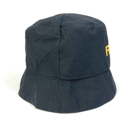 FENDI hat FXQ790 cotton black Hat Hat Bucket Hat Bob Hat logo fisherman hat mens 60 Used Authentic